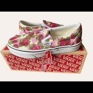Vans - Pink checkered pattern with roses!